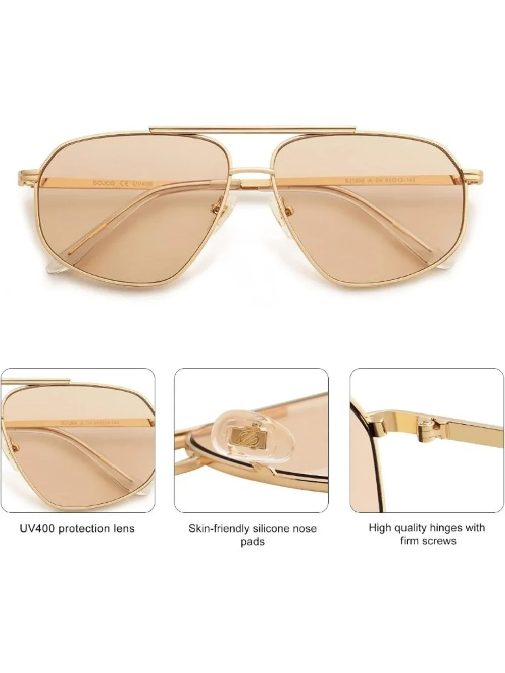 Trendy Retro Hexagon Aviator Sunglasses for Women & Men - UV400 Protection